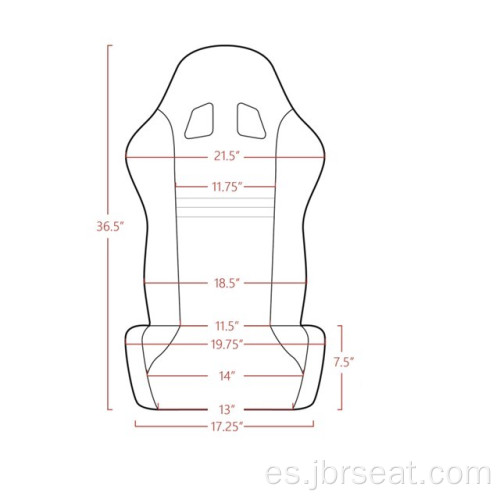 Asiento de carreras de cubo de coche deportivo negro de PVC de seguridad